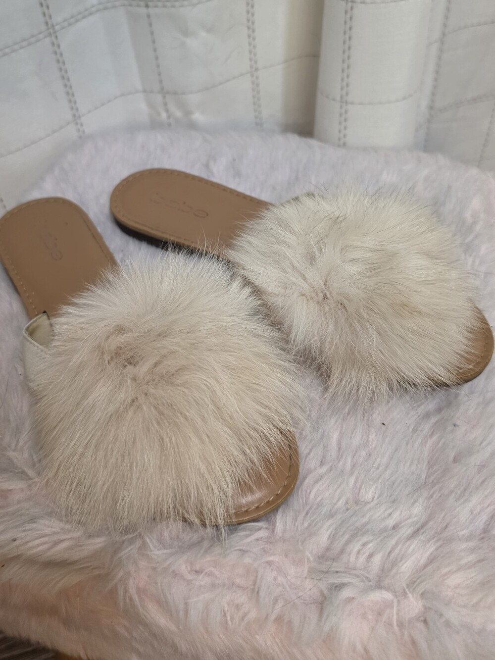 Bebe Katerina Fur Flip Flops